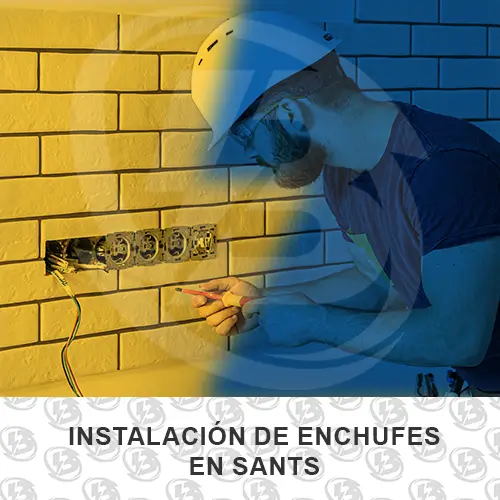 Montaje de enchufes modernos en un local de Sants Barcelona